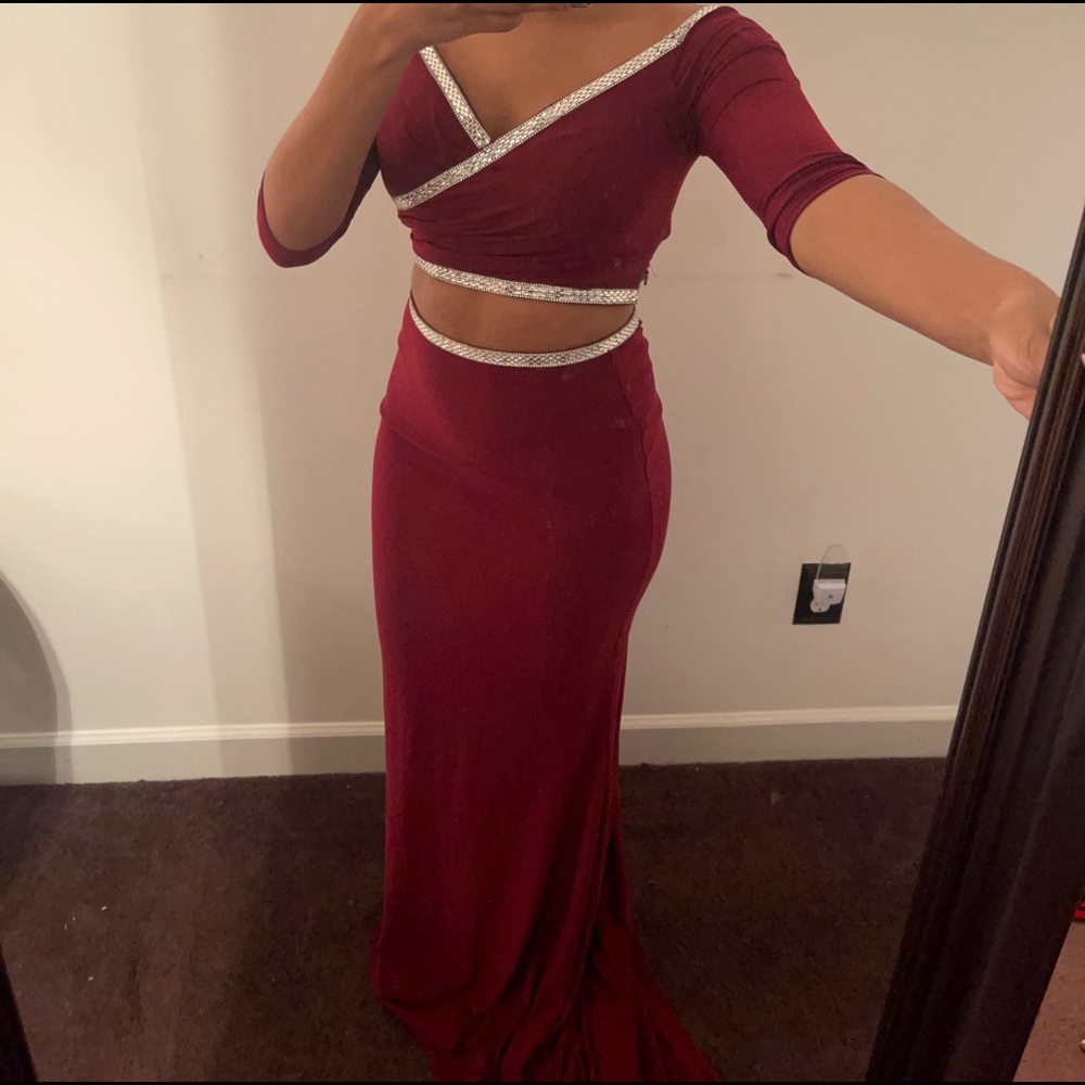 Formal dress or prom worn one . brand new. beautiful material